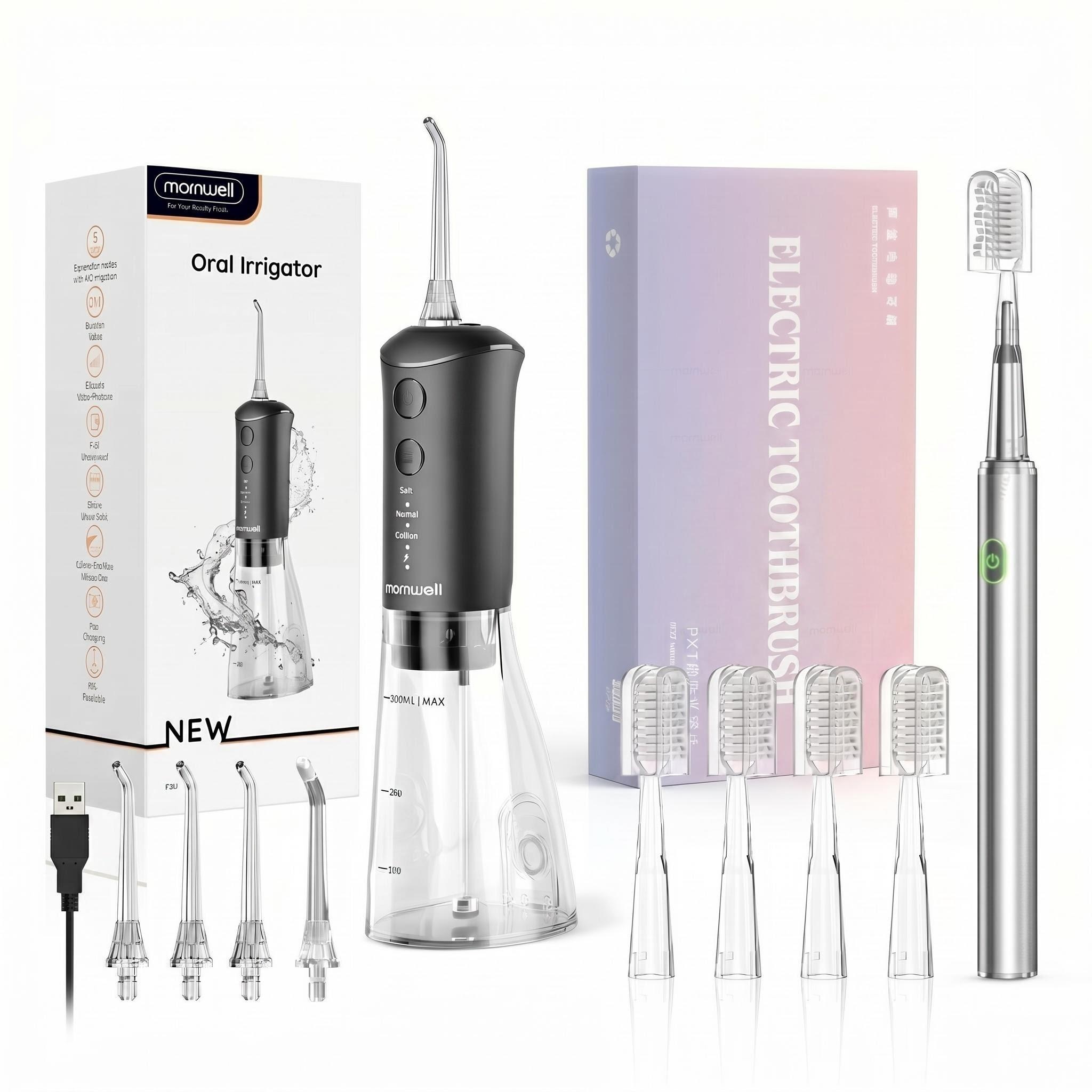 Water Flosser Cordless - Electric Toothbrush Water Flosser Combo, 3