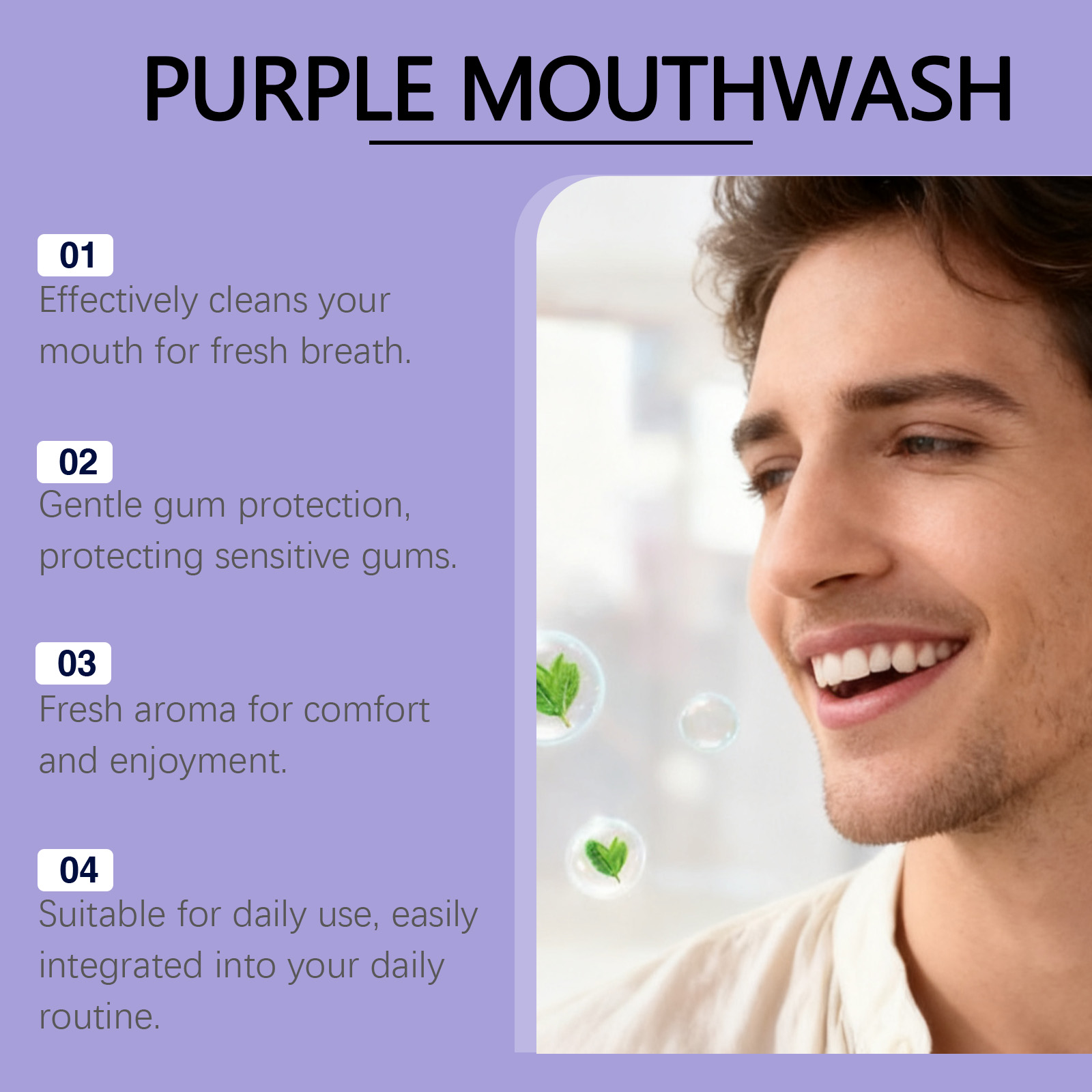 Natural Mint Flavor Purple Mou - огляд і ціна Teeth Whitening Xylitol